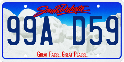 SD license plate 99AD59