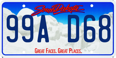 SD license plate 99AD68