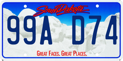 SD license plate 99AD74
