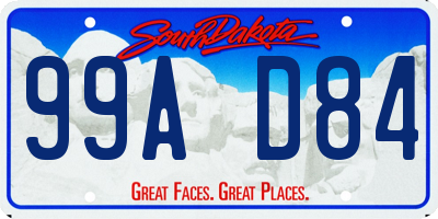 SD license plate 99AD84