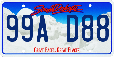 SD license plate 99AD88