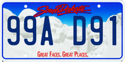 SD license plate 99AD91