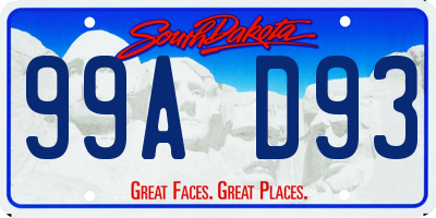 SD license plate 99AD93