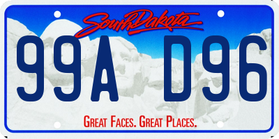 SD license plate 99AD96