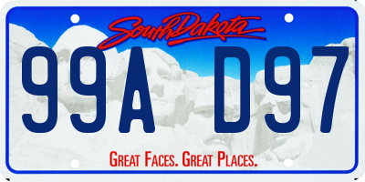SD license plate 99AD97