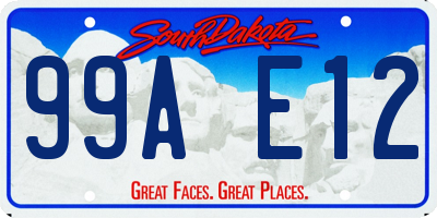 SD license plate 99AE12