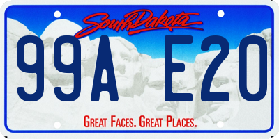 SD license plate 99AE20