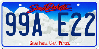 SD license plate 99AE22