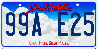 SD license plate 99AE25