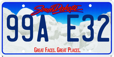 SD license plate 99AE32