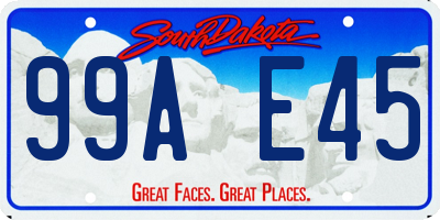 SD license plate 99AE45