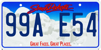 SD license plate 99AE54
