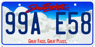 SD license plate 99AE58