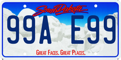 SD license plate 99AE99