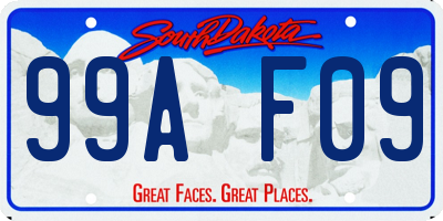 SD license plate 99AF09