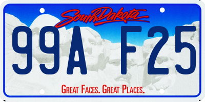 SD license plate 99AF25