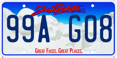 SD license plate 99AG08