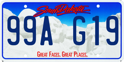 SD license plate 99AG19