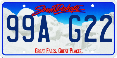 SD license plate 99AG22