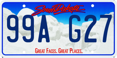 SD license plate 99AG27