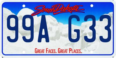 SD license plate 99AG33