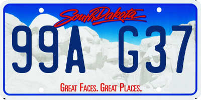 SD license plate 99AG37