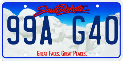 SD license plate 99AG40