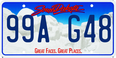 SD license plate 99AG48