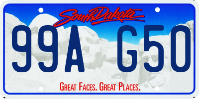 SD license plate 99AG50
