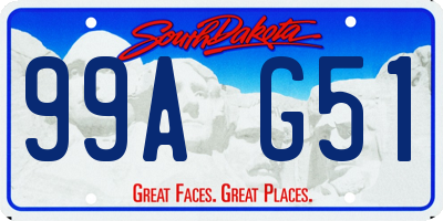 SD license plate 99AG51