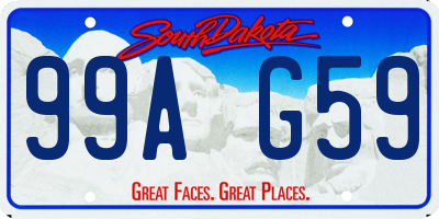 SD license plate 99AG59