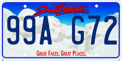 SD license plate 99AG72