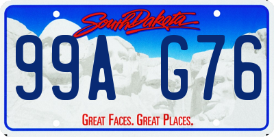 SD license plate 99AG76