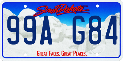 SD license plate 99AG84