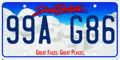 SD license plate 99AG86