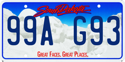 SD license plate 99AG93