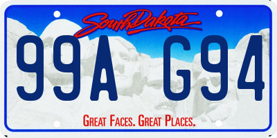 SD license plate 99AG94