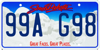 SD license plate 99AG98