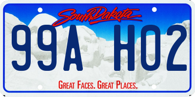 SD license plate 99AH02