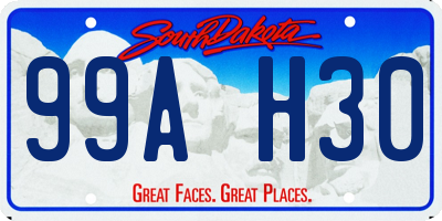 SD license plate 99AH30