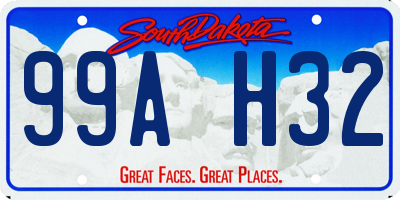 SD license plate 99AH32