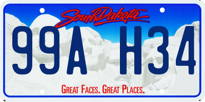 SD license plate 99AH34