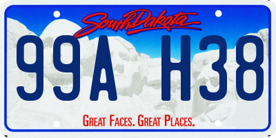 SD license plate 99AH38