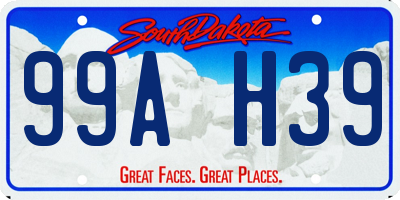SD license plate 99AH39