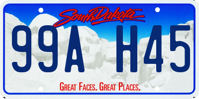 SD license plate 99AH45