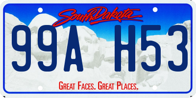 SD license plate 99AH53