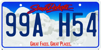 SD license plate 99AH54