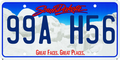 SD license plate 99AH56