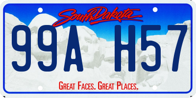 SD license plate 99AH57