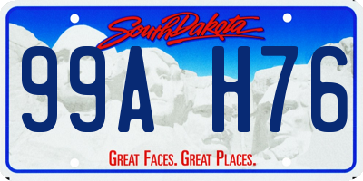 SD license plate 99AH76